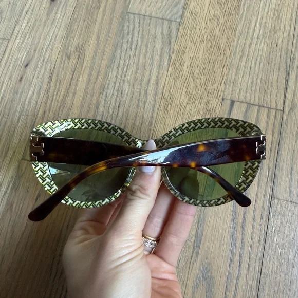 Tory Burch Tortoiseshell Sunglasses with Green Lenses - Picture 2 of 4